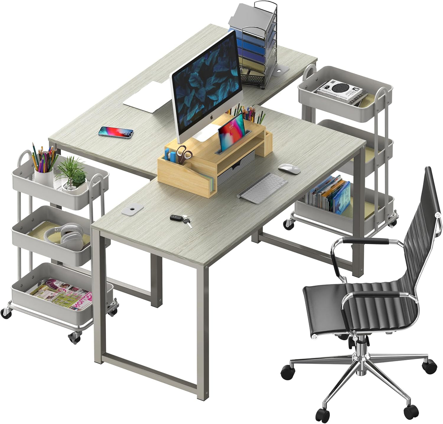 SHW 48-Inch Commercial-Grade Office Computer Desk, Maple