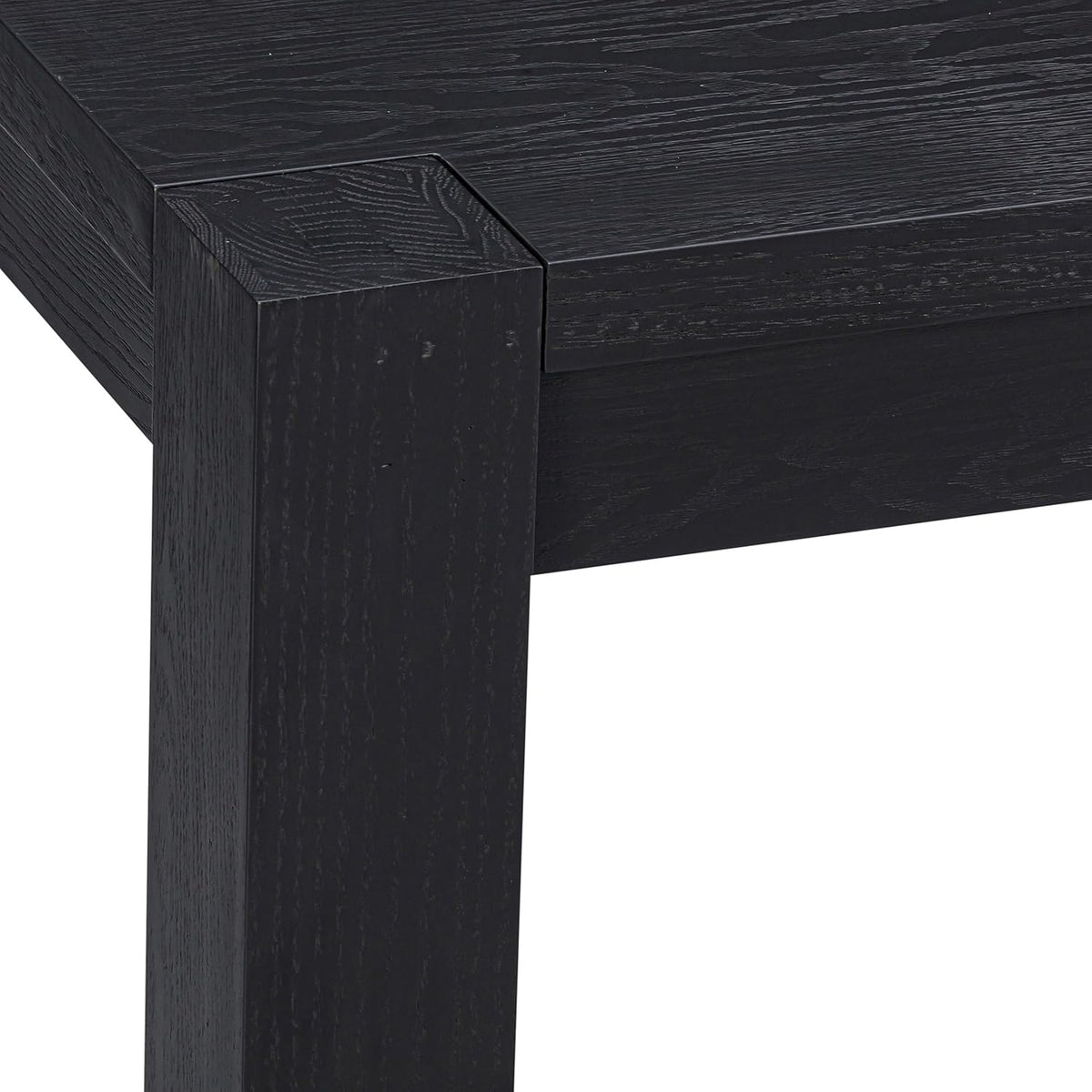 NTC Block 71 Inch Modern Farmhouse Dining Table, Rectangular Dinner Table for Dining Room, Living Room Furniture, Effortless Assembly, Burnt Black