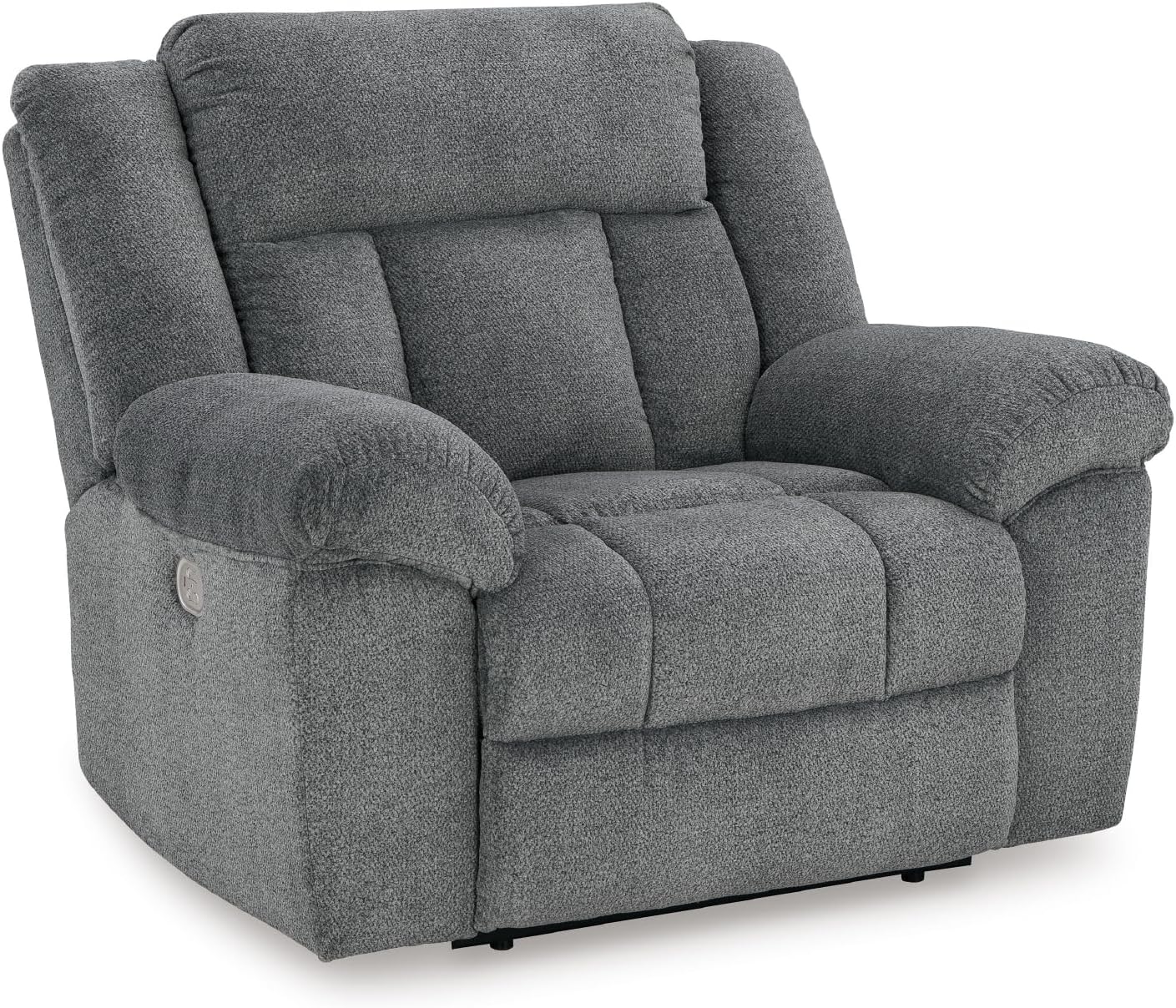Signature Design by Ashley Tip-Off Casual Wall Hugger Power Recliner with Adjustable Headrest and USB Ports, Gray