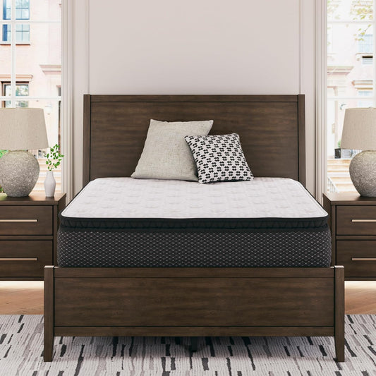 Signature Design by Ashley Limited Edition Pillow Top 13 " Pillow Top Hybrid Mattress with Gel Memory Foam and Edge Support for Cool Sleep and Pressure Relief, California King, Fiberglass Free