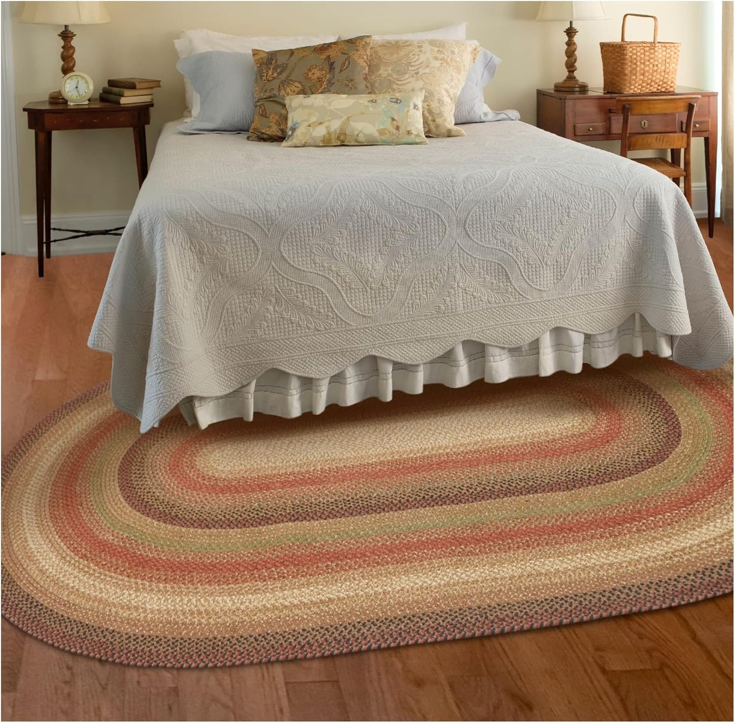 Homespice Gingerbread Jute Brown 8x10' Braided Oval Area Rugs for Living Room, Bedroom and Dining Room. Pet Friendly. Decor Styles- Farmhouse Rug, Rustic, Vintage, Primitive, Country, Boho Rug