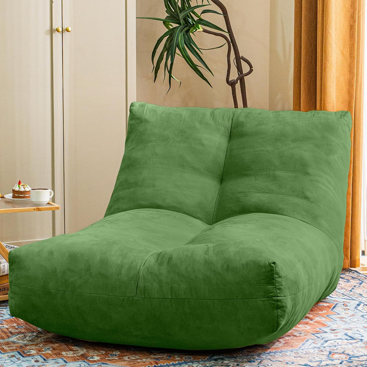 Bean Bag Chair Lazy Bean Bag Sofa, Floor Beanbag Chairs with Stuffed High-Density Foam, Memory Foam Bean Bag Sofa for Living Room, Bedroom and Office