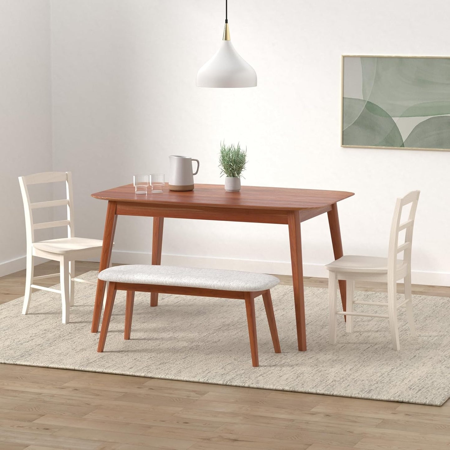 Set of Two Madrid Ladderback Dining Chairs, Unfinished