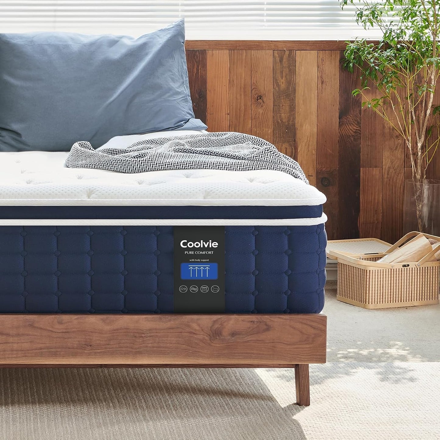 Twin Mattress 12 inch, Multi Layer Comfort Foam and Coil for Extra Back Support, Medium Firm Hotel Collection Hybrid Sleep System for Deep Relaxation, Breathable Bed Mattresses in a Box Twin Size