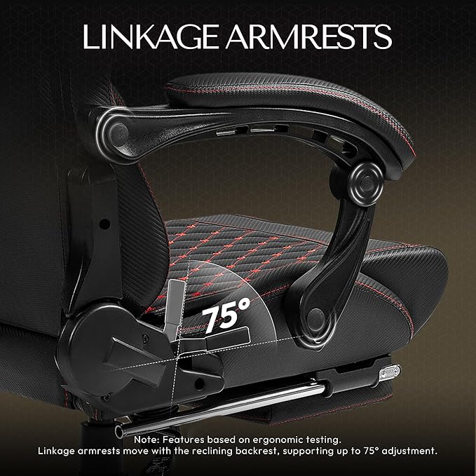 Dowinx Gaming Chair Big and Tall, Ergonomic PC Gaming Chair with Footrest & Massage, Racing Style Reclining Computer Chair for Adults, 400LBS Capacity - Heavy Duty Gamer Chair, Black