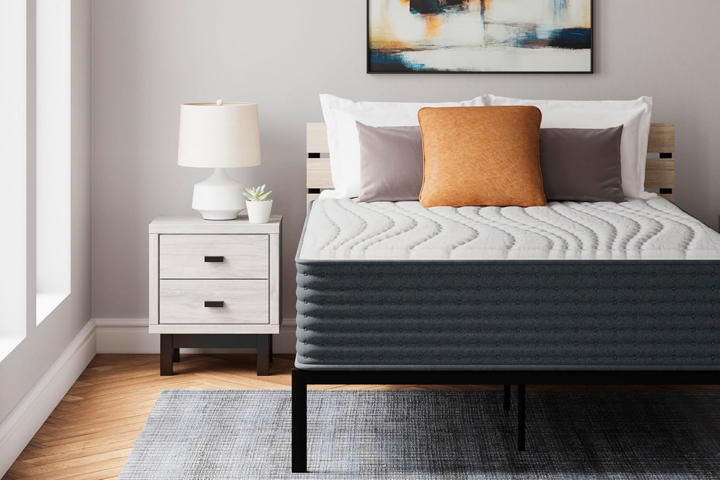 Signature Design by Ashley Hybrid 1400 14 Inch Extra Plush Gel Memory Foam Mattress with Edge Support for Pressure Relief, King, Fiberglass Free, Mattress in A Box