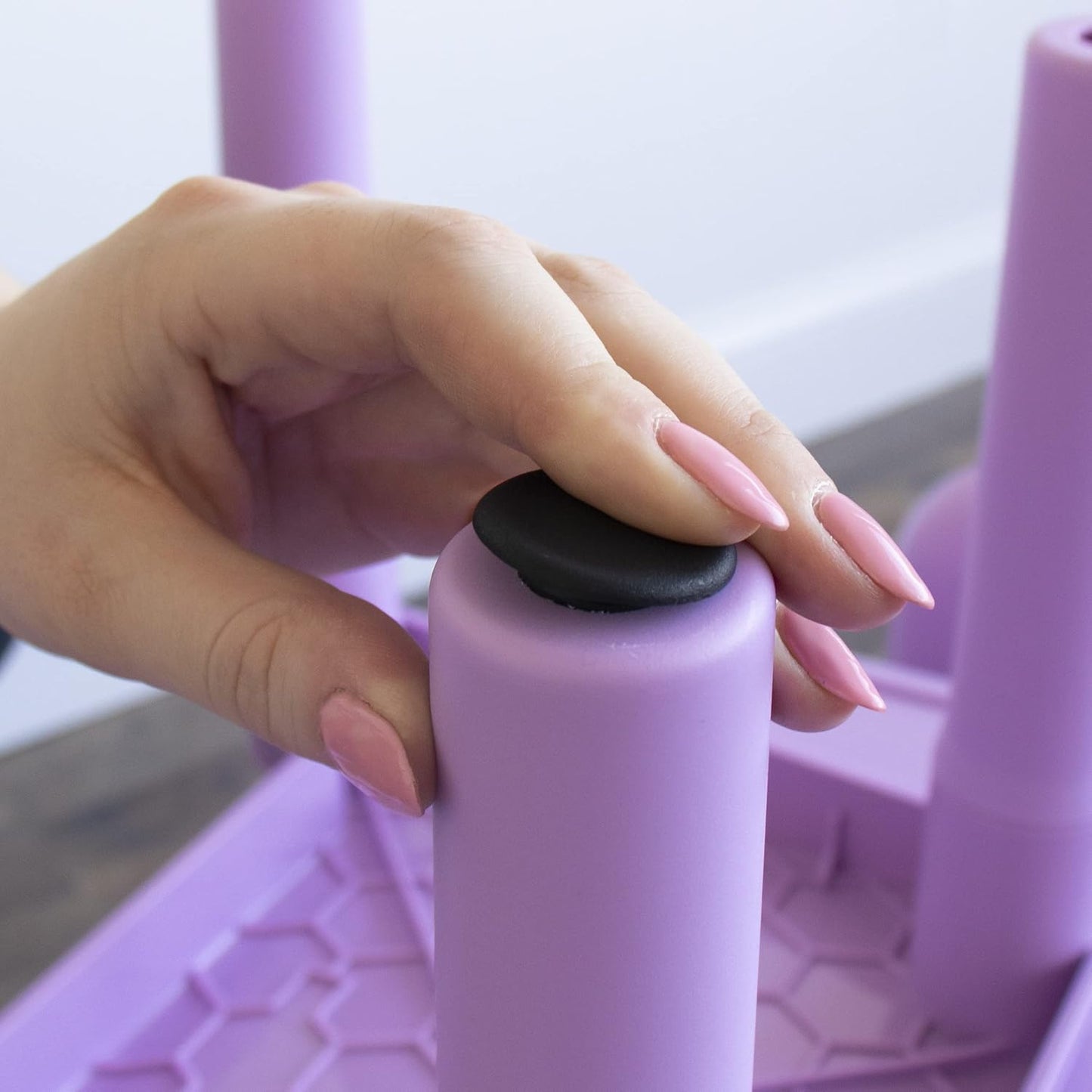 Humble Crew Kids Plastic Table and 4 Chairs Set, Purple Square Table with Lightweight Chairs, Toddler Playroom Activity Furniture for Ages 3-6, Easy Snap-Together Assembly