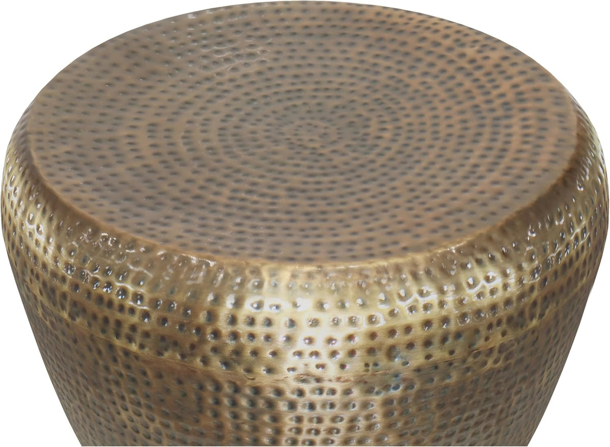 SIMPLIHOME Preston Modern Industrial 22 inch Wide Metal Metal Side Table in Antique Gold, Fully Assembled for the Living Room and Bedroom