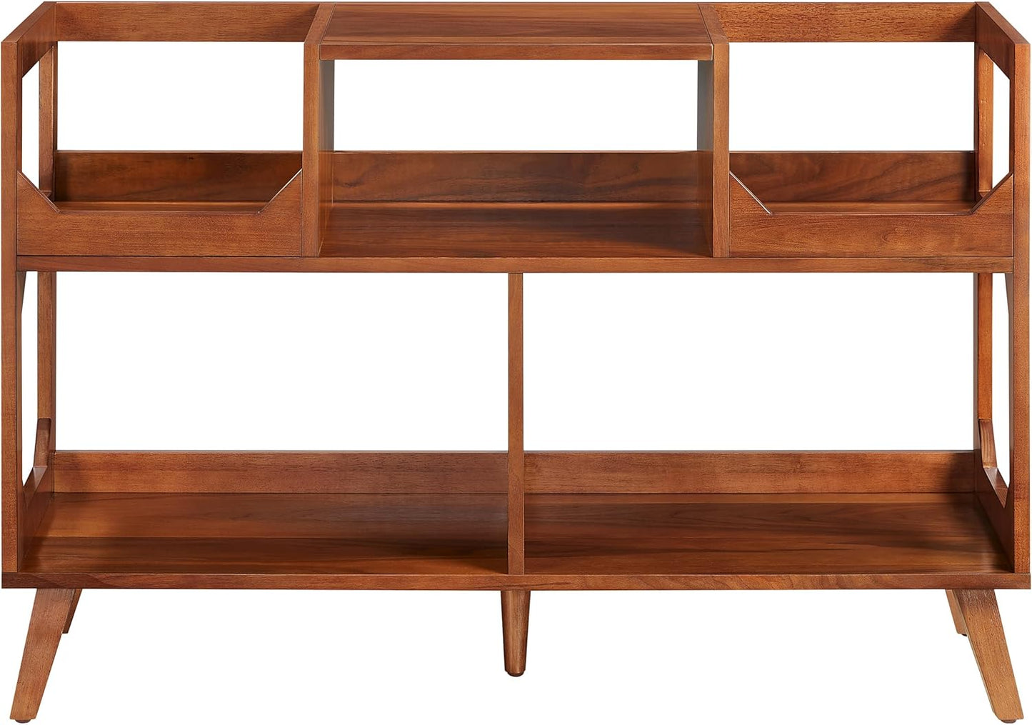 Crosley Furniture Asheville Mid-Century Modern Media Console Record Player Stand, Storage for Vinyl Records, Large, Walnut