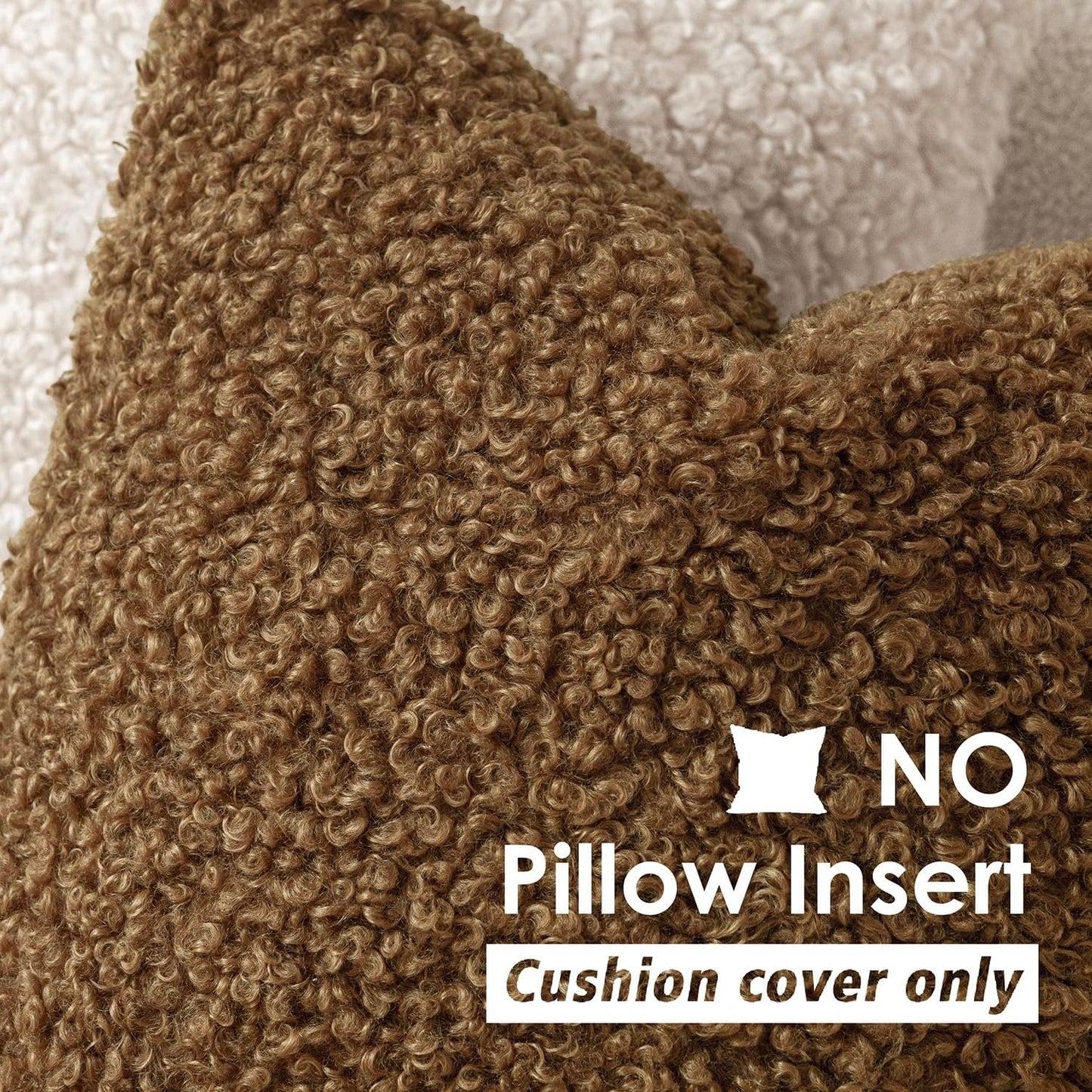 Foindtower 2 Pieces 16x16 Inch Dark Bronze, Faux Fur Throw Pillow Cover Accent Sherpa Furry Pillow Covers Fuzzy Soft Pillowcases Cozy Sheepskin Decorative Fleece Cushion Case for Bed Couch Living Room