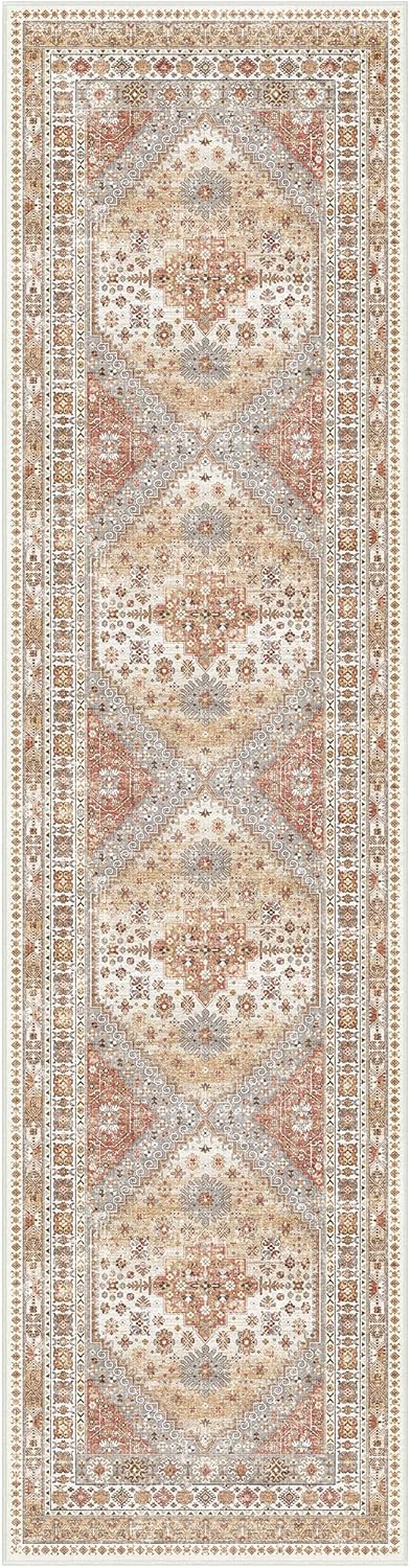 zesthome Washable Runner Rug 2.5x10 - Stain Resistant Entryway Rug,Ultra-Thin Kitchen Rugs, Anti Slip Backing Runner Rugs for Entrance Laundry Room Indoor Hallway (Orange,2.5'x10')