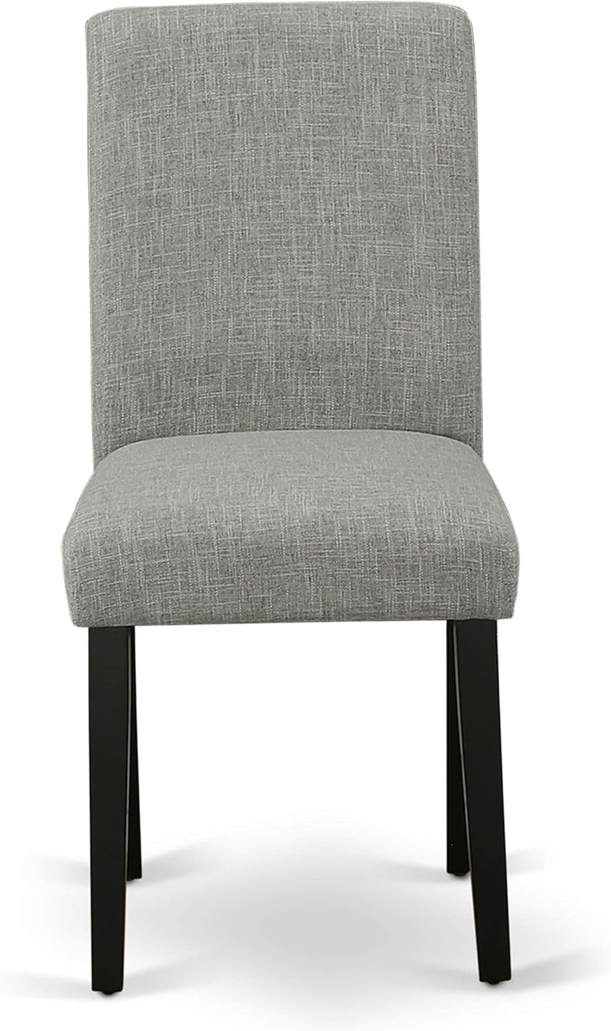 East West Furniture DUAB7-BLK-06 7 Piece Dining Room Table Set Consist of a Rectangle Kitchen Table and 6 Shitake Linen Fabric Parson Dining Chairs, 36x60 Inch, Black