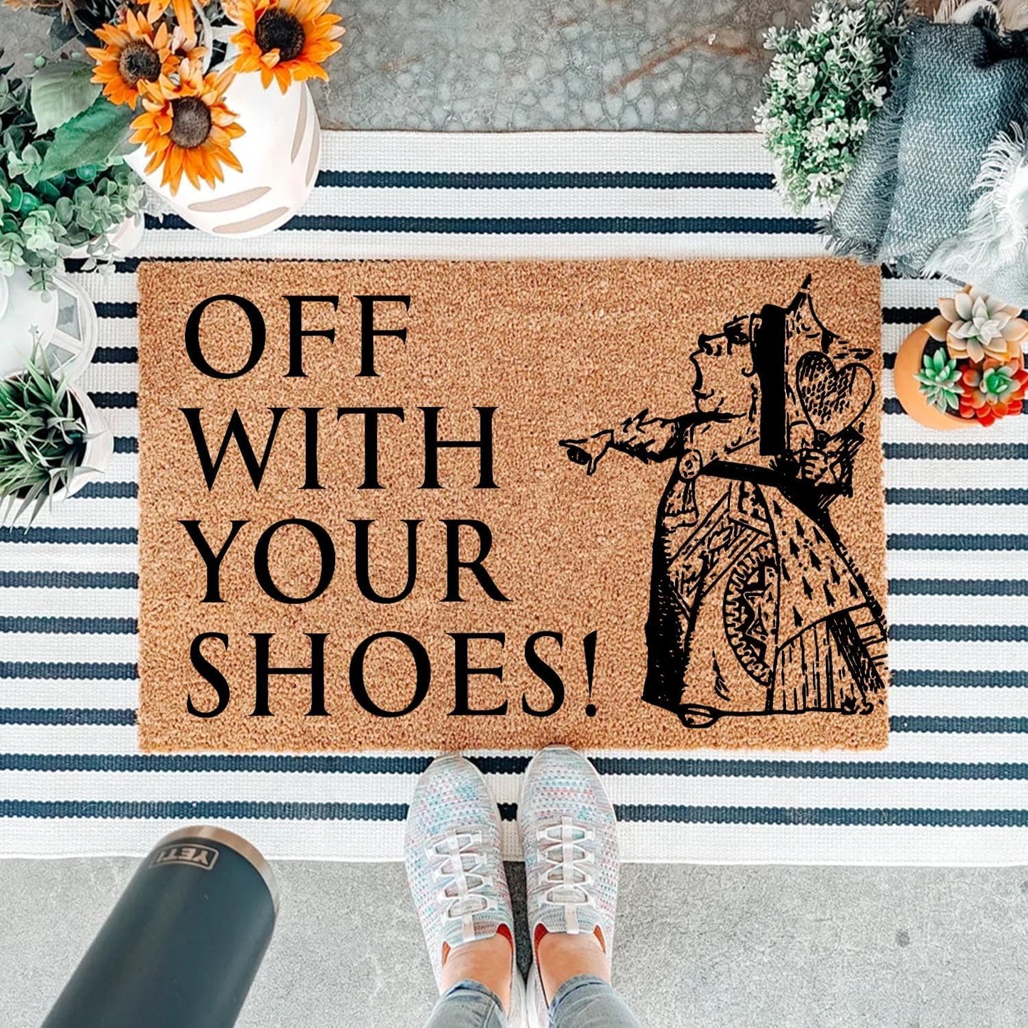 Funny Coir Doormat Off with Your Shoes Front Door Mat Entryway Outdoor Mats with Heavy Duty Front Porch Welcome Mats Entry Natural Coconut Brown Novelty Prank Gift Funny Coir Mat 23.7x15.7 inch