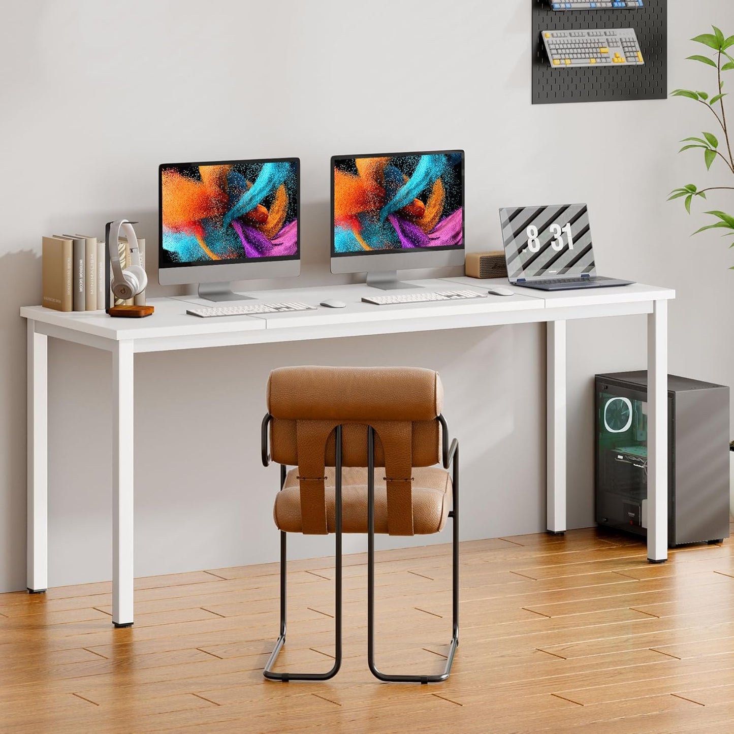 Need Large Computer Desk 70.8 x 23.6 inches Conference Table Large Office Desk Writing Table Workstation for Home Office,White 10FJGSAC3-180WW-60-ND