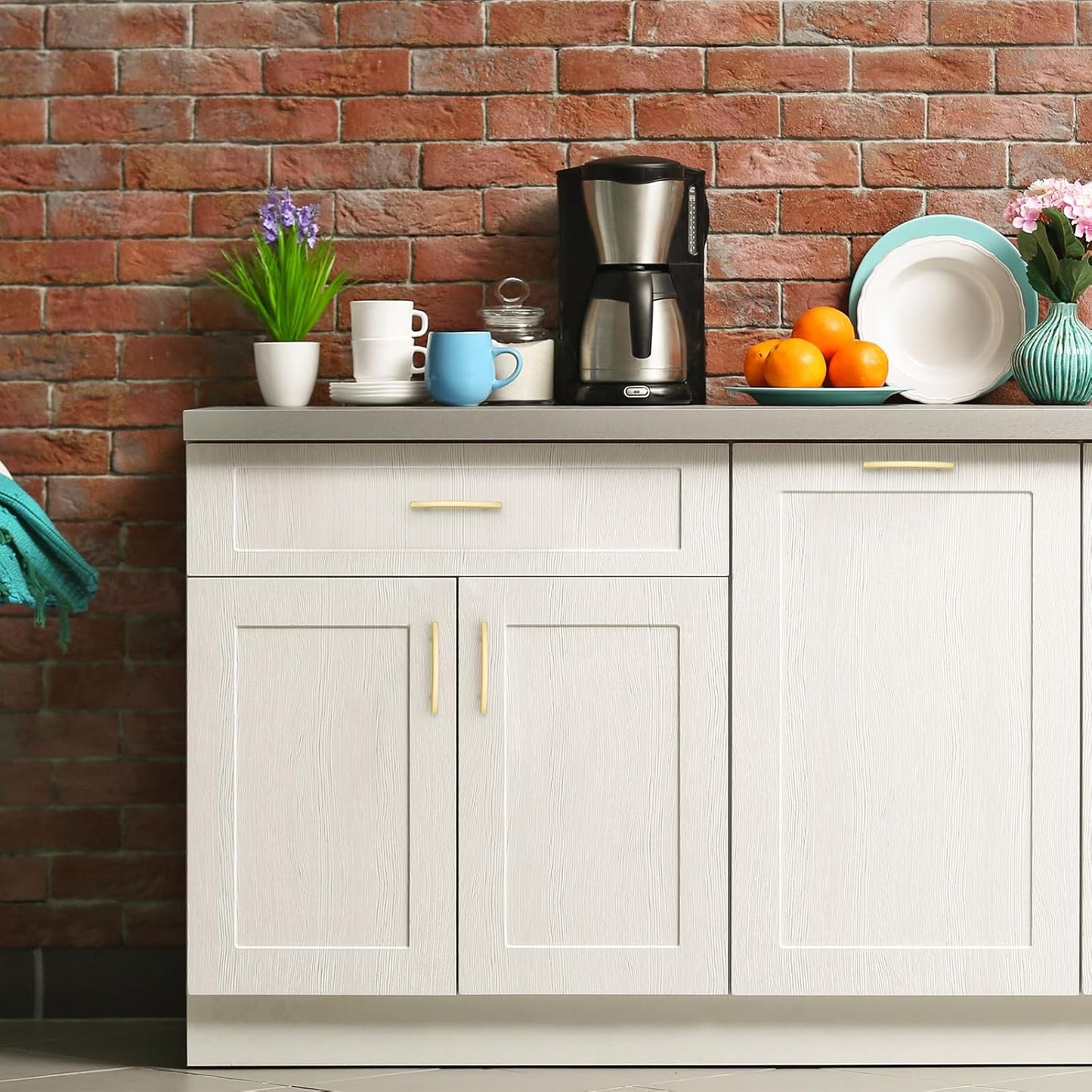 5 Pack Cabinet Handles 3.75" Hole Center - Curved Cabinet Pulls Brushed Brass Drawer Pulls for Kitchen Cupboard Solid Handles for Dresser Drawer Arch Closet Hardware