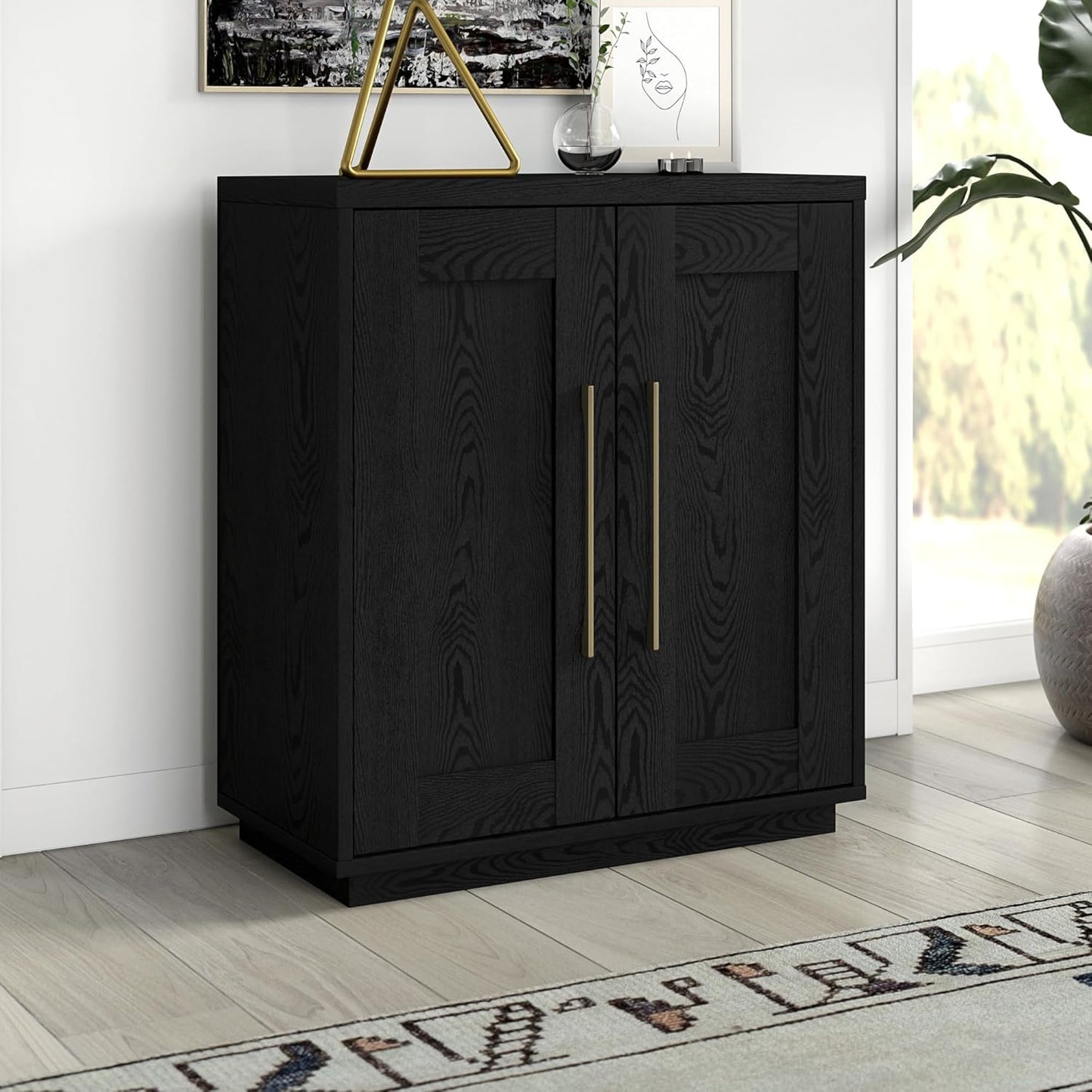 Henn&Hart Tillman Accent Cabinet, 28" Wide, Black