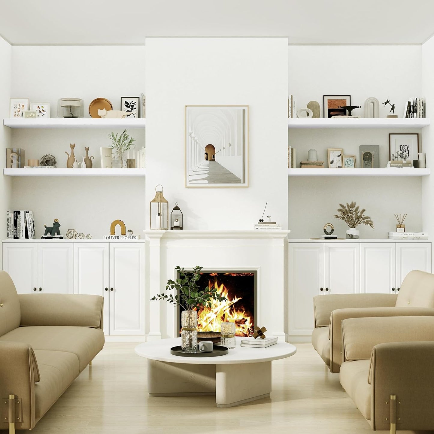 Heimlove Bathroom 12" Deep Floating Shelves for Wall Shelf Over Toilet Wall Mounted Farmhouse Long 55 inches Set of 1, Farmhouse Shelves with Invisible Brackets for Living Room, Kitchen, Bedroom,White