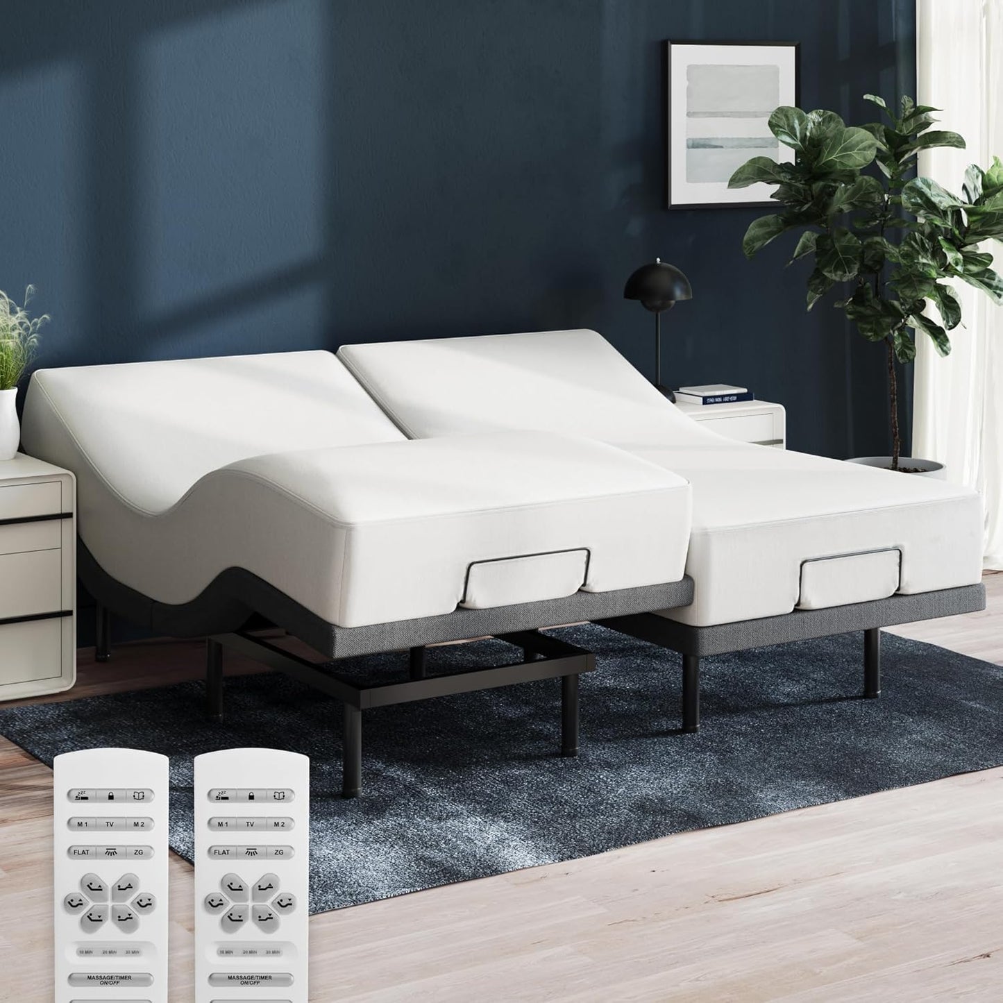 Nectar Ultra Twin XL Adjustable Base & 15” Mattress - Head & Foot Incline - Medium Firm Memory Foam - Cooling Upgrade - 3 Massage Settings - 365-Night Mattress Trial