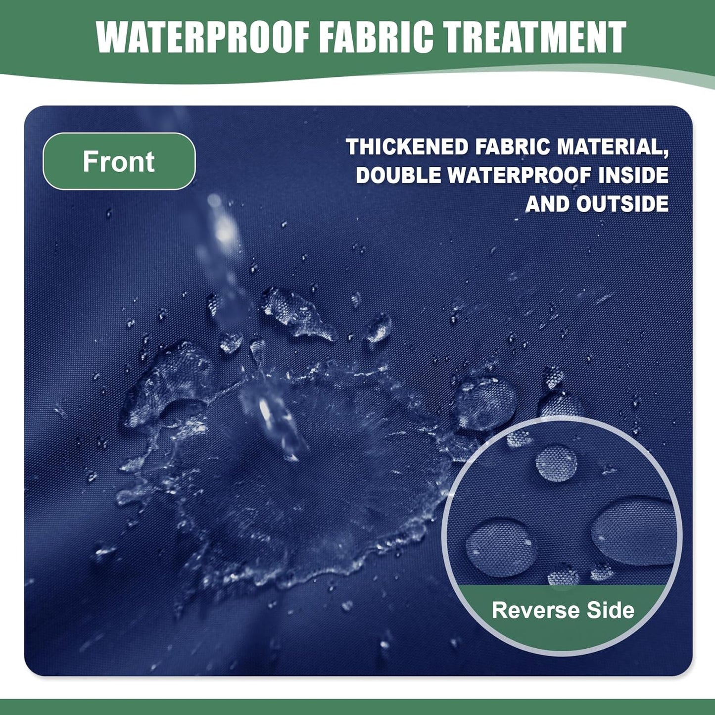 Chaise Lounge Cushions Outdoor Set of 2 - Waterproof and Fade Resistant Sun Lounger Replacement Cushions - Patio Lounger Pads with Removable Cover for Pool, Deck, 72 x 21 x 3 Inch, Navy