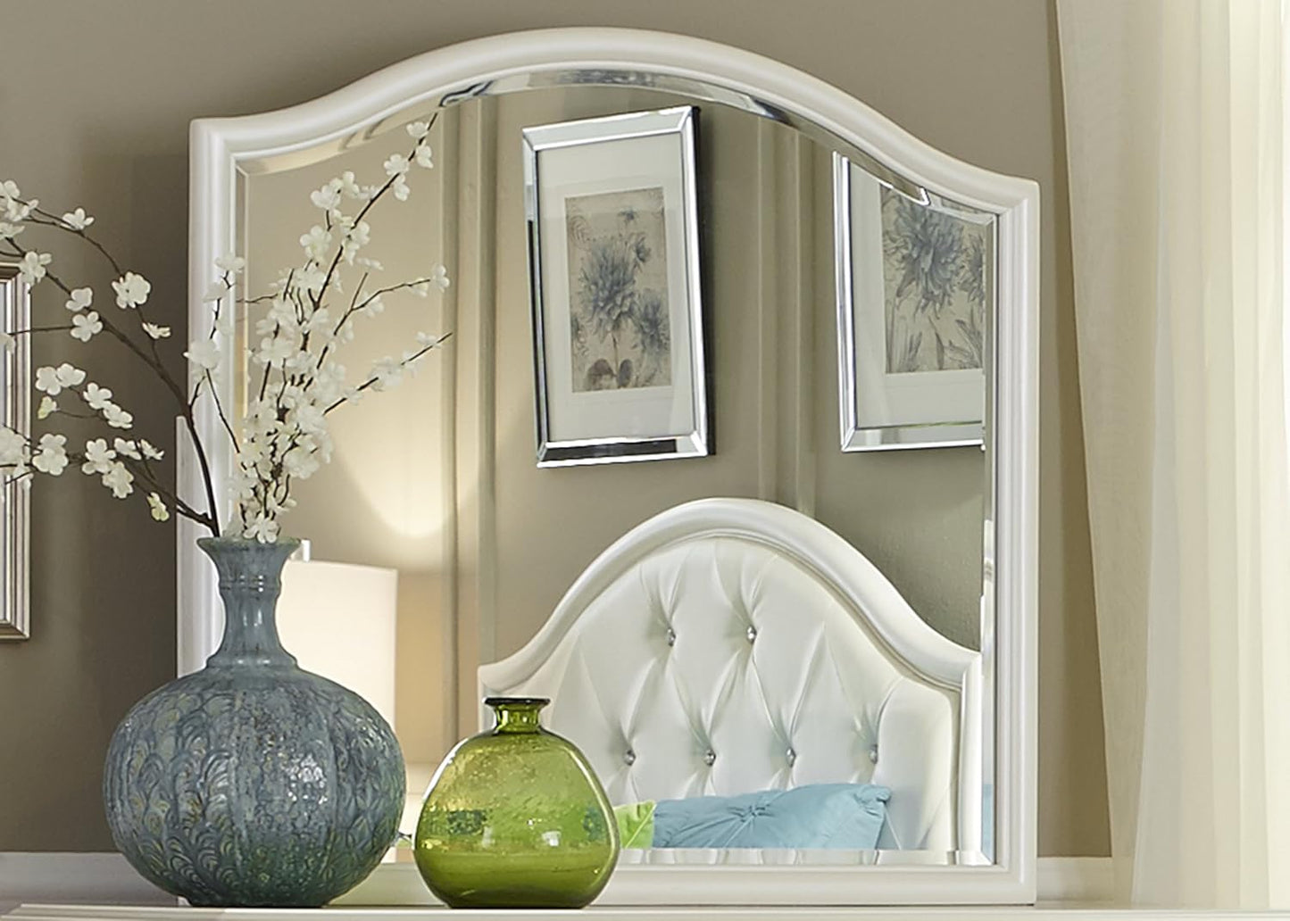 Liberty Furniture Industries Stardust Mirror, 39" x 1" x 37", Iridescent White