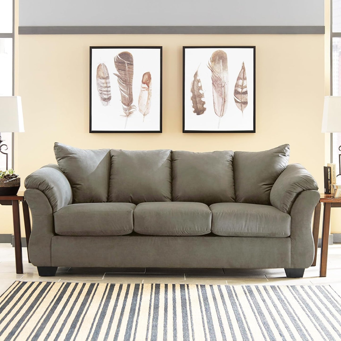 Signature Design by Ashley Darcy Casual Plush Sofa, Grayish Brown