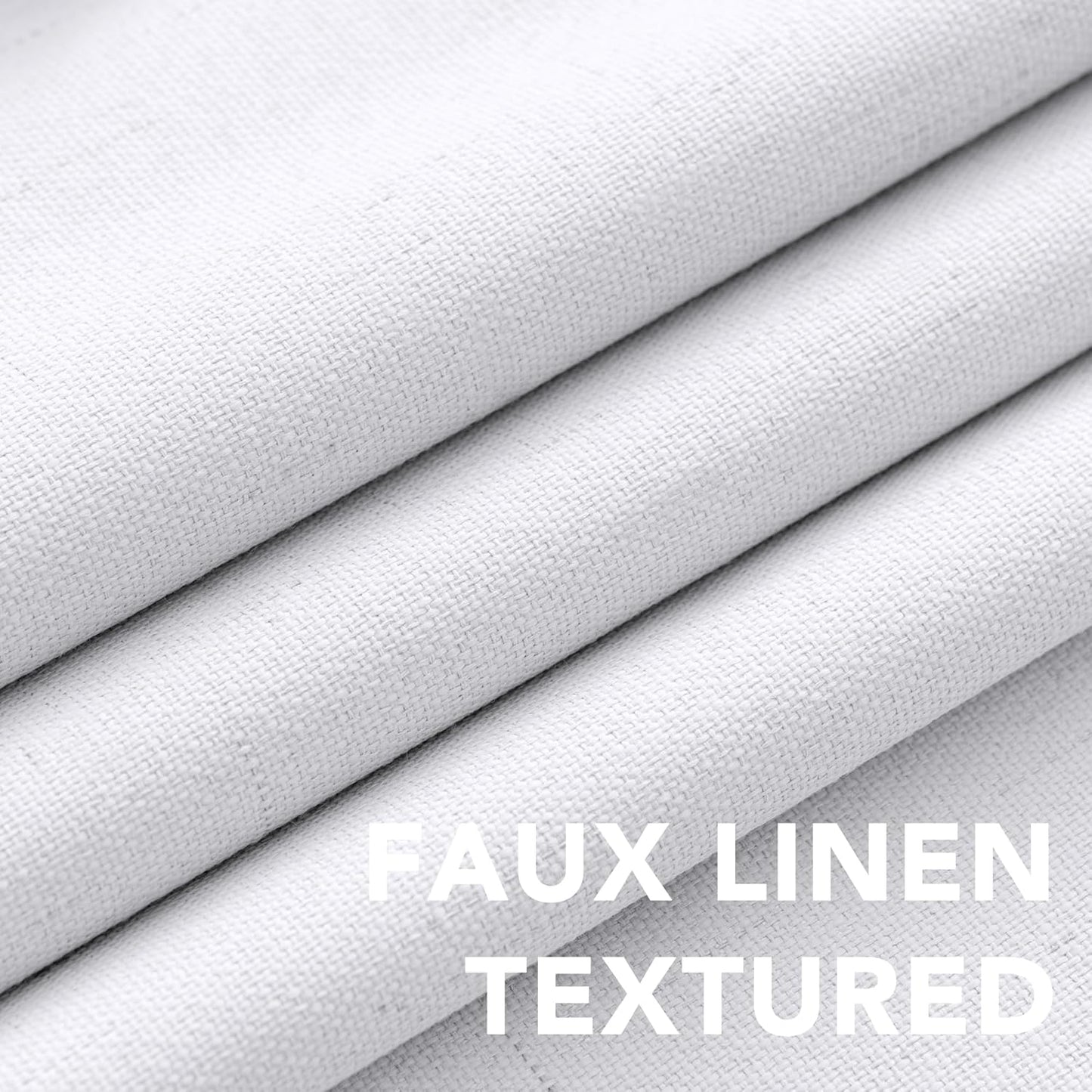 H.VERSAILTEX White Linen Blackout Curtains Durable Thick Textured Linen Look 100% Blackout Patio Door Curtain Anti Rust Grommet Extra Wide Sliding Door Curtain Panel, W100 x L108 inch- Bright White