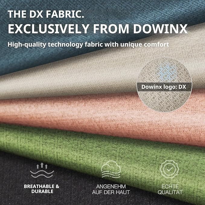 Dowinx Gaming Chair Breathable Fabric Game Chair with Gel Pad and Storage Bag, Comfortable Gamer Chair with Pocket Spring Cushion,Ergonomic Computer Chair with Footrest,Grey