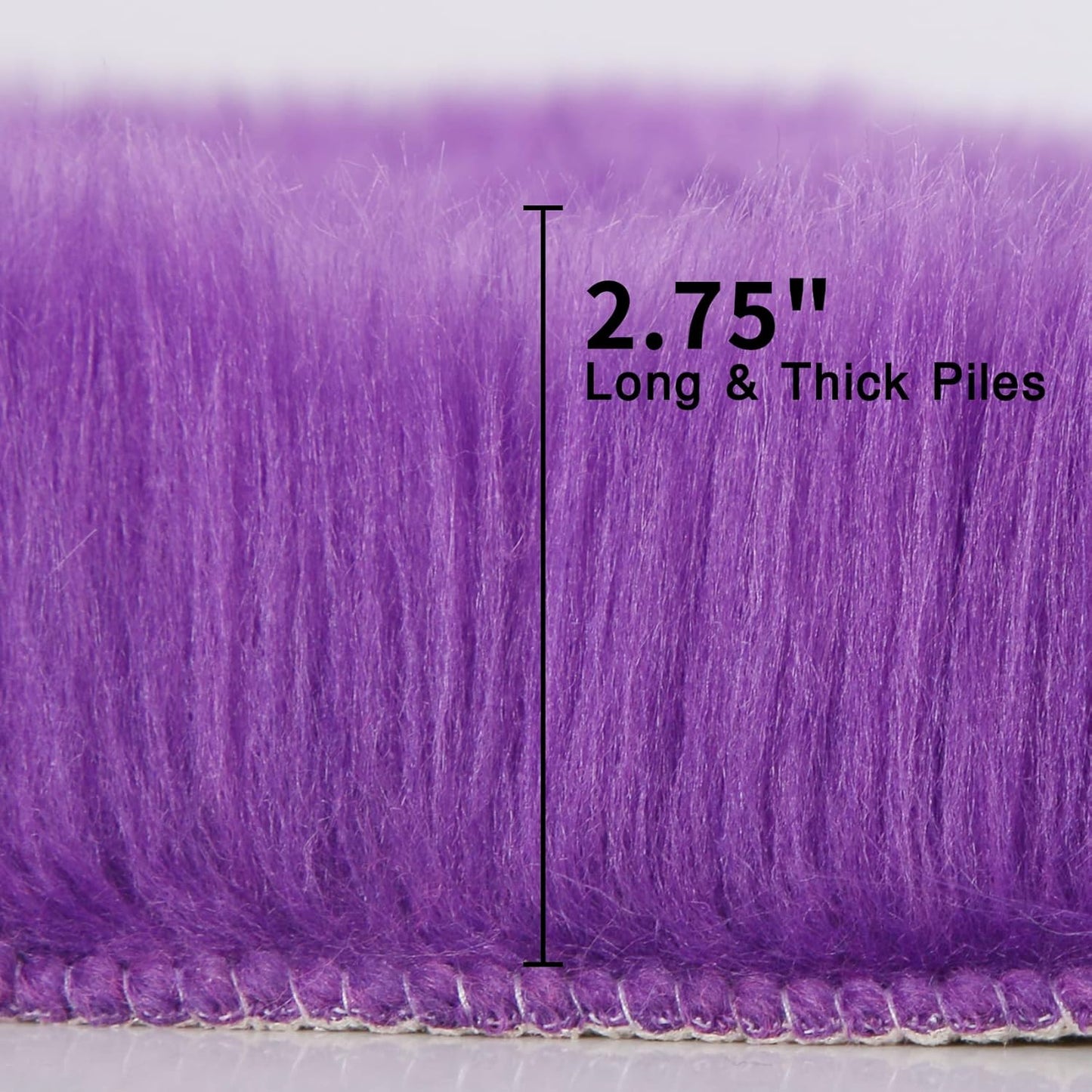 duduta Purple Faux Sheepskin Throw Rug 2x3 ft, Fluffy Shag Fur Chair Cover Small Bedside Dorm Rug Non Slip Machine Washable