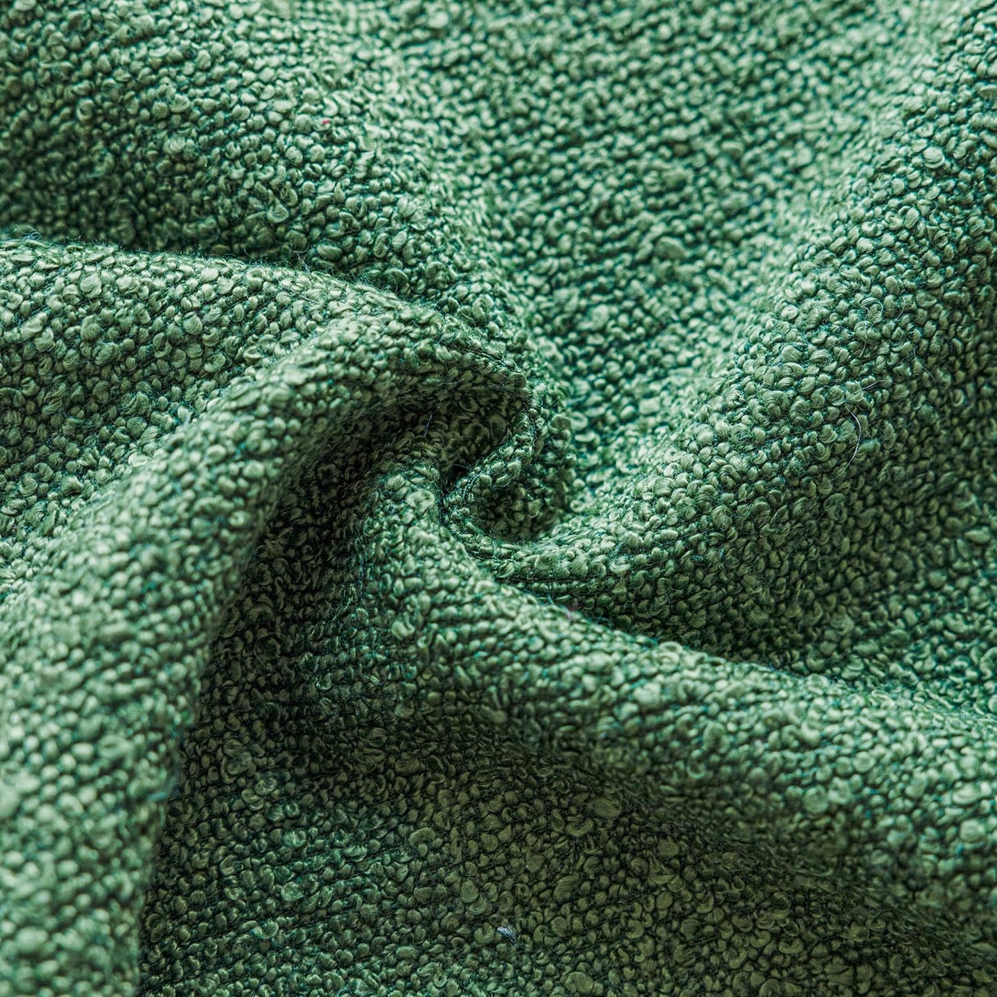 Foindtower Set of 2, Decorative Textured Boucle Throw Pillow Covers Accent Solid Pillow Cases Neutral Cozy Couch Cushion Case for Chair Sofa Bedroom Living Room Home Decor 24 x 24 Inch Hunter Green