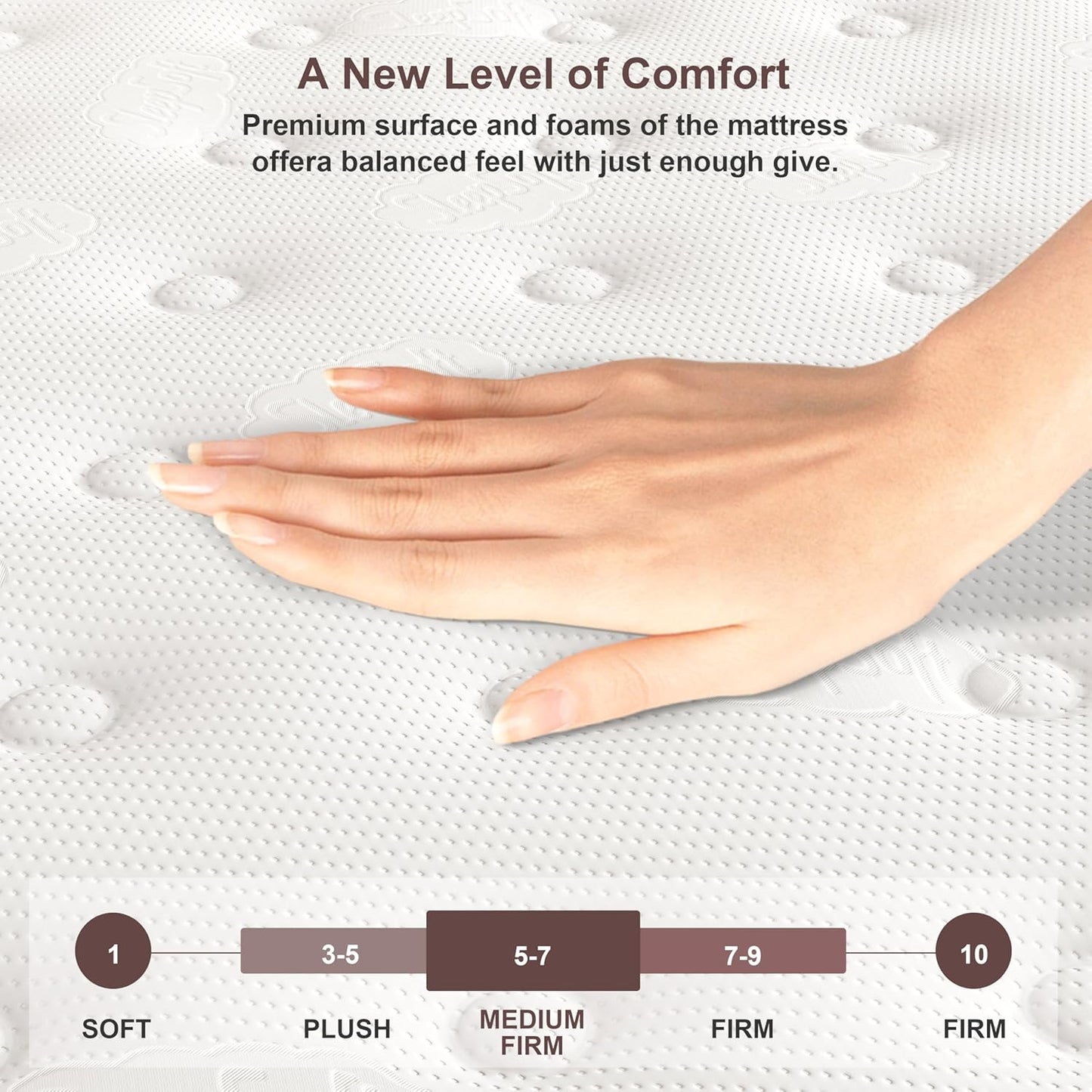 Queen Mattress, 12 Inch Pillow Top Queen Size Mattress – Plush Comfort with Pocketed Coils & Pressure Relief – Ideal for Side Sleepers, Motion Isolation & Back Pain Relief,Medium Firm