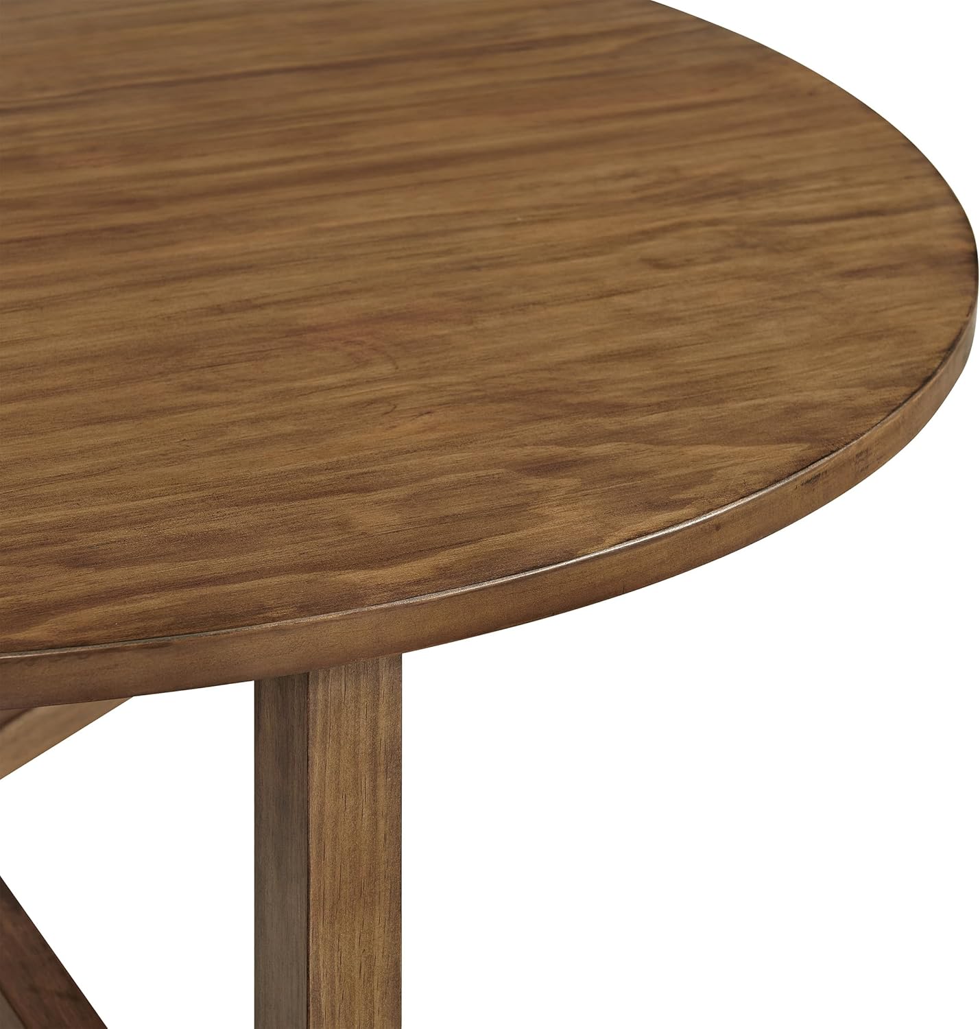 Alaterre Furniture Coffee Table - Newbury Collection 44-Inch Round Living Room Table - Solid Wood Farmhouse Coffee Table (Pecan Finish)