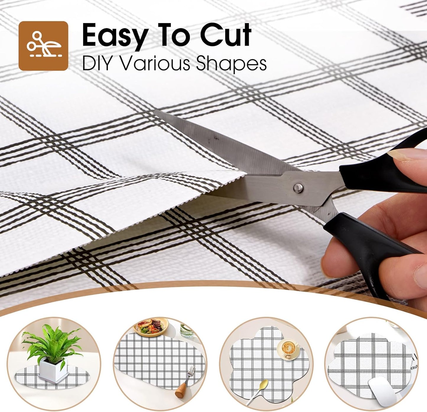 Beautysaid Shelf and Drawer Liner for Kitchen Cabinet, Non Adhesive Non Slip Shelf Paper Waterproof Washable Thickened for Dresser Pantry Shelve Bathroom Protector Liner(Plaid,18 in x 30 FT)