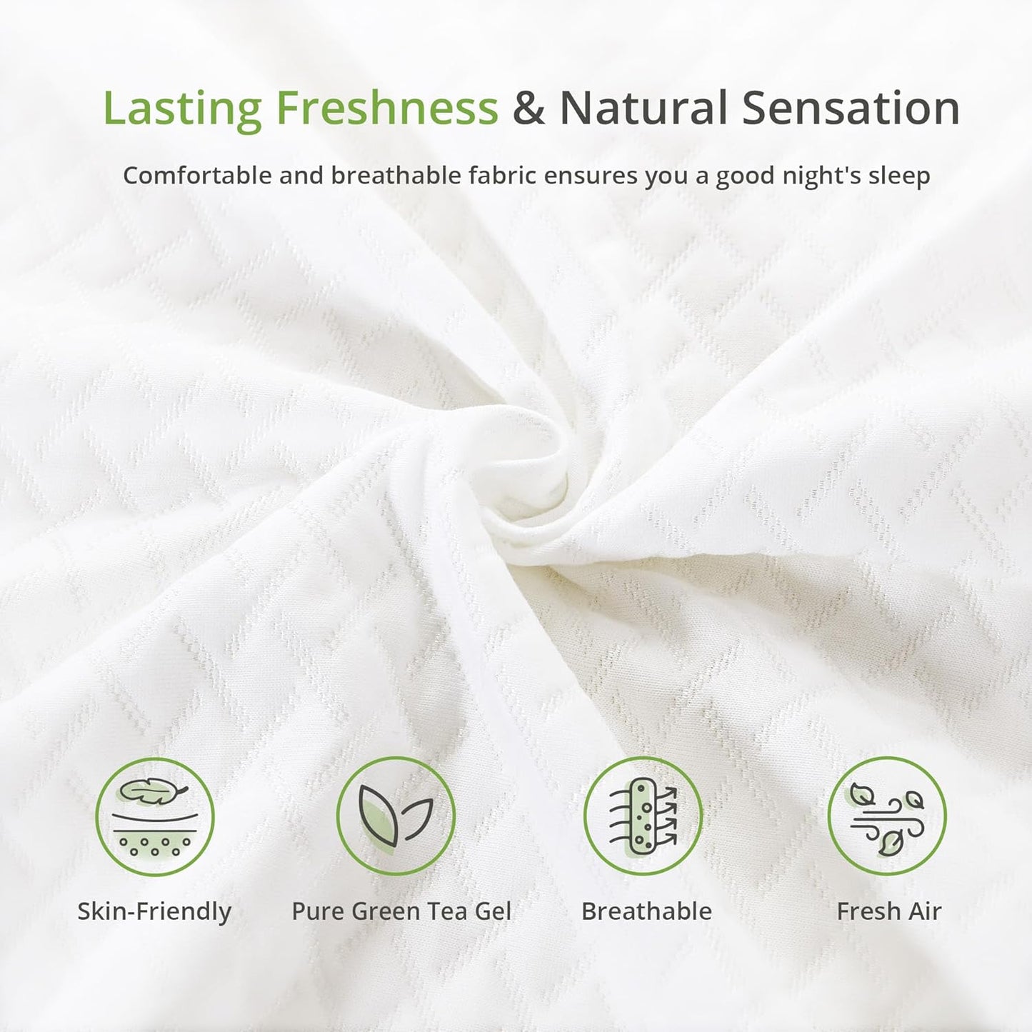 Twin Size Memory Foam Mattress, 10 Inch Bed Mattress in A Box with Cooling Green Tea Gel, Relieve Pressure with Medium Support, CertiPUR-US Certified, 75''L x 38''W, White