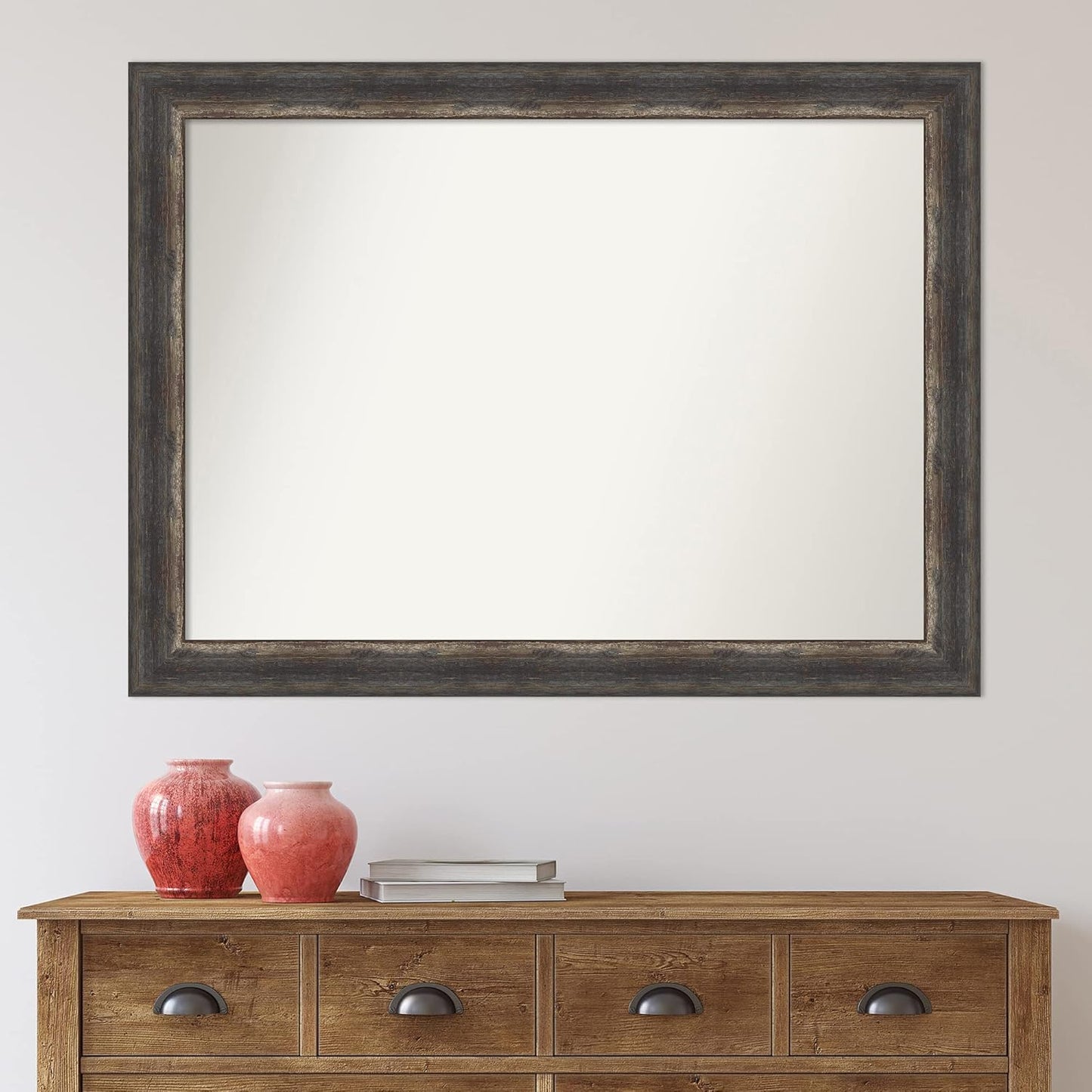 Amanti Art Bronze Bathroom Mirror for Over Sink, 35x46 Ballroom Bronze Rectangle Vanity Mirror, X-Large Traditional Frame, Hangs Horizonally and Vertically, Bathroom Wall Decor, Non-Beveled Edge