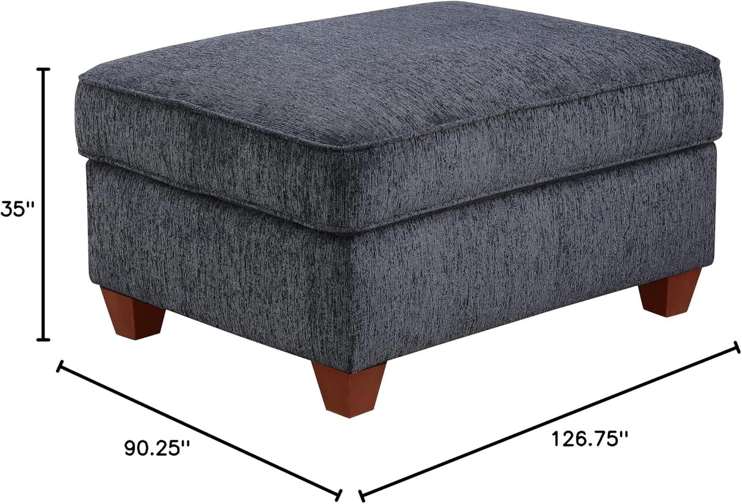 L-Shaped Sectional Couch for Living Room with Movable Ottoman&6 Throw Pillows,7 Seat Chenille Upholstered Sofa W/2 Cup Holder,USB Port&Hidden Storage Box,DIY Combination,Apartment,Dark Gray,127"