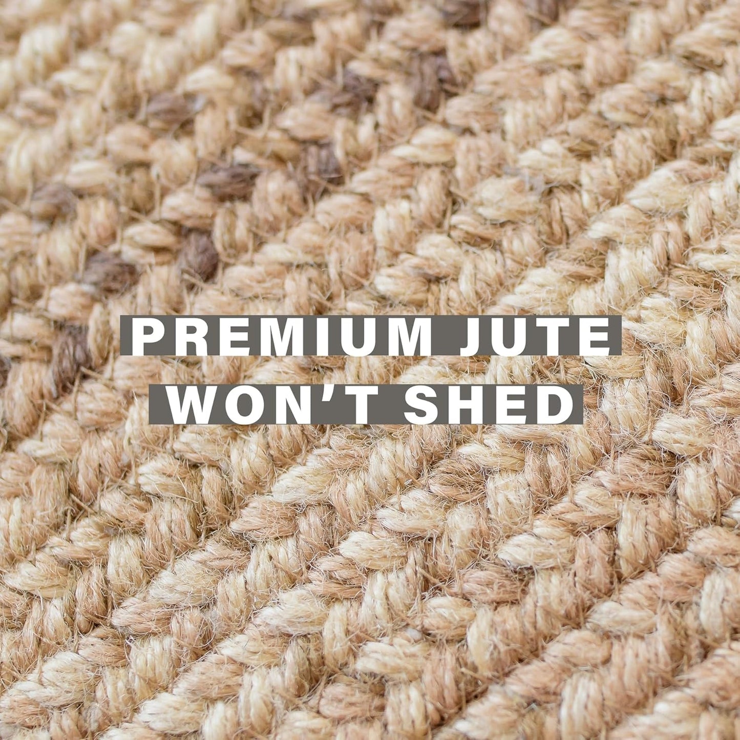 Cookie Dough Oval Braided Rugs 20x30 - Brown Entryway Rug of Jute for Rustic Farmhouse Decor