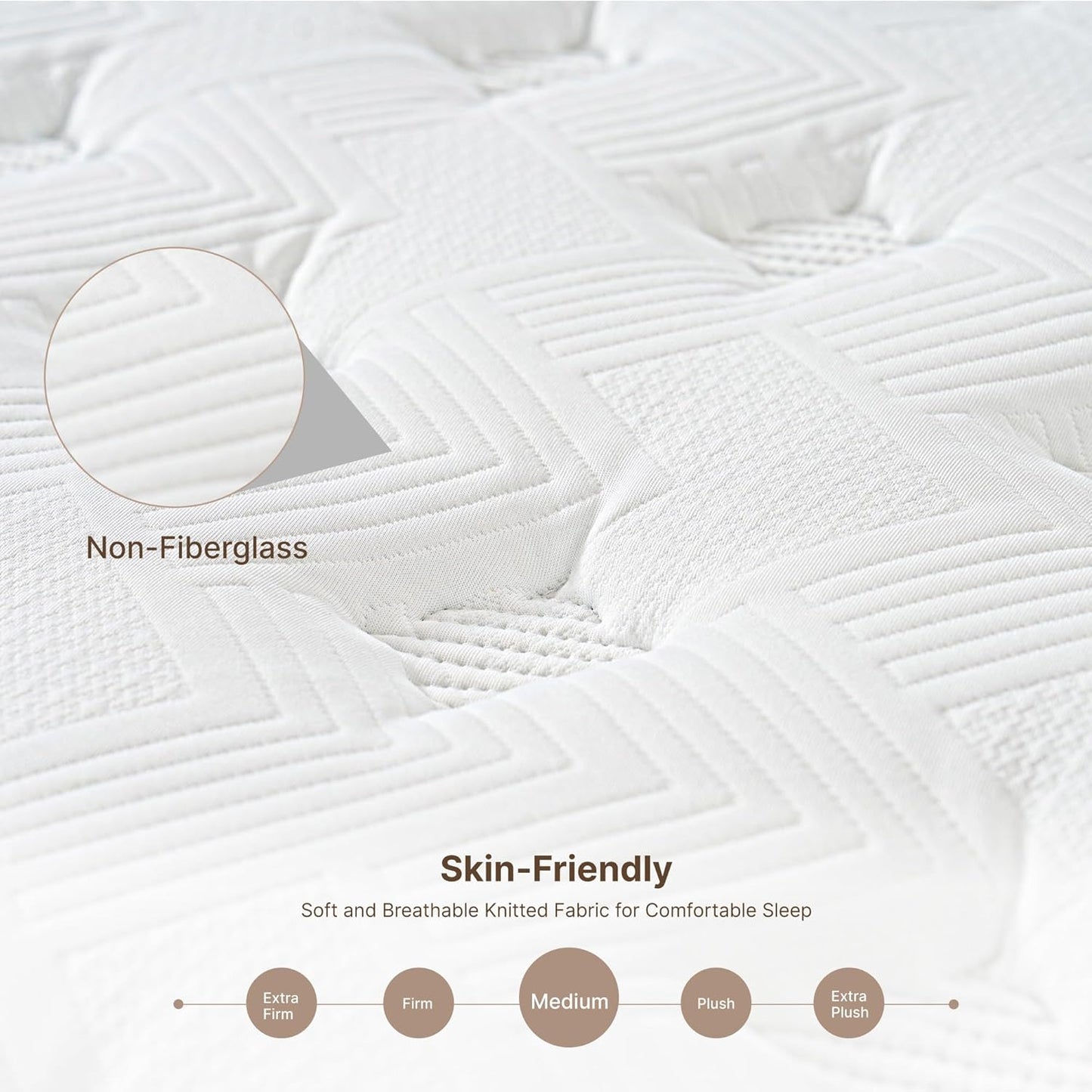 Queen Size Mattress, 12 Inch 5-Zone Pocket Spring Hybrid Mattress with Gel Memory Foam for Pressure Relief & Peaceful Sleep, Medium Firm, Mattress in a Box