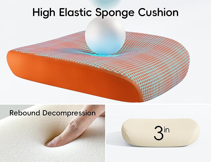 TRALT Office Chair - Ergonomic Office Chair with Back Support, Home Office Desk Chairs, 330lbs Wide Seat Big and Tall Office Chairs with Headrest, Comfy Desk Chairs (Orange)