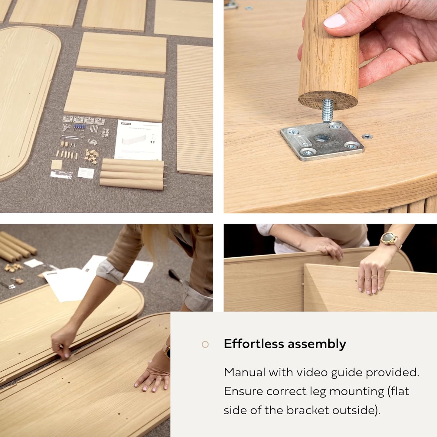 WERMO 55'' Sideboard Storage Cabinet with Doors and Shelves - Wood Credenza for Living Room, Bedroom, Entryway and Home Office Cabinet. Kitchen Buffet, Modern Media Console Table with Storage (Oak)