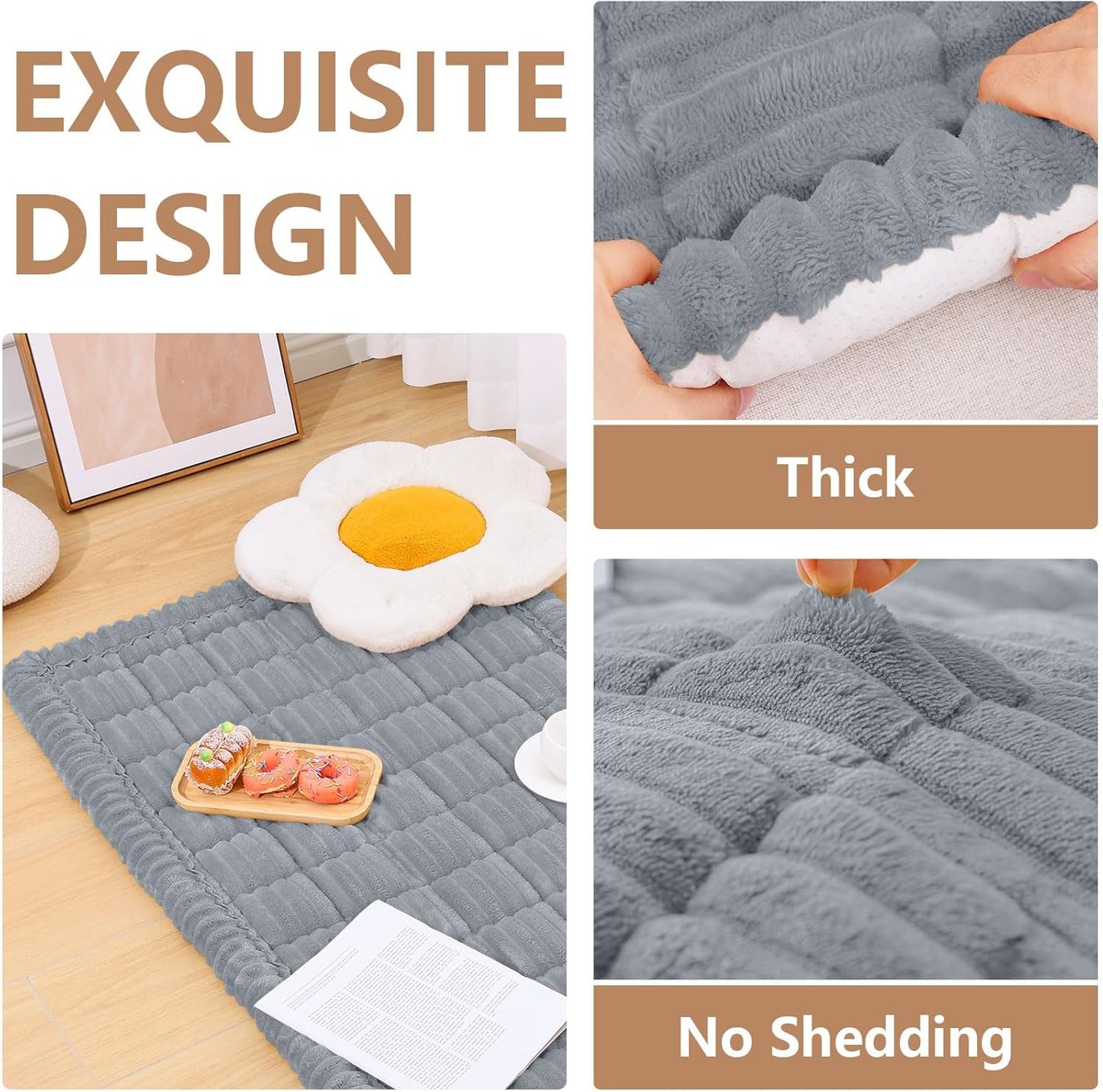 Smiry Couch Cover for Dogs Washable, Non Slip Fuzzy Pet Couch Covers for 3 Cushion Sofa Pet Friendly, Thick Soft Sofa Slipcovers Cushion Protector (Grey, 27.6" x 70.9")