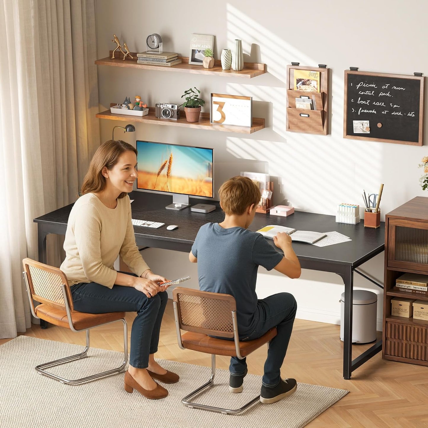 PRAISUN 70.8 X 29.5 Inch Computer Desk with Deeper Desktop, Gaming Office Writing Work Desk for Home Office, Study, Bedroom, Work from Home, Metal Frame, Black