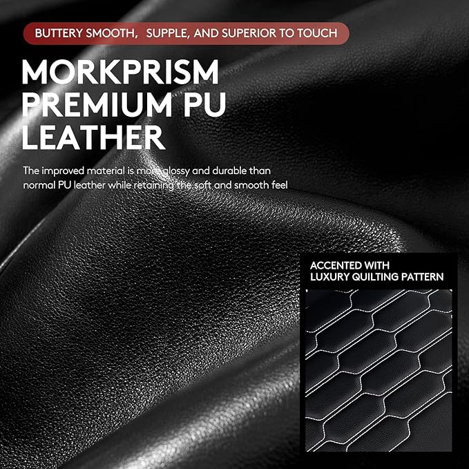 Gaming Chair,Computer Office Chair with Footrest,Massage Lumbar Support and Gel Pad,Ergonomic Reclining Adjustable Leather Gamer Chair with Headrest and Spring Cushion Black White