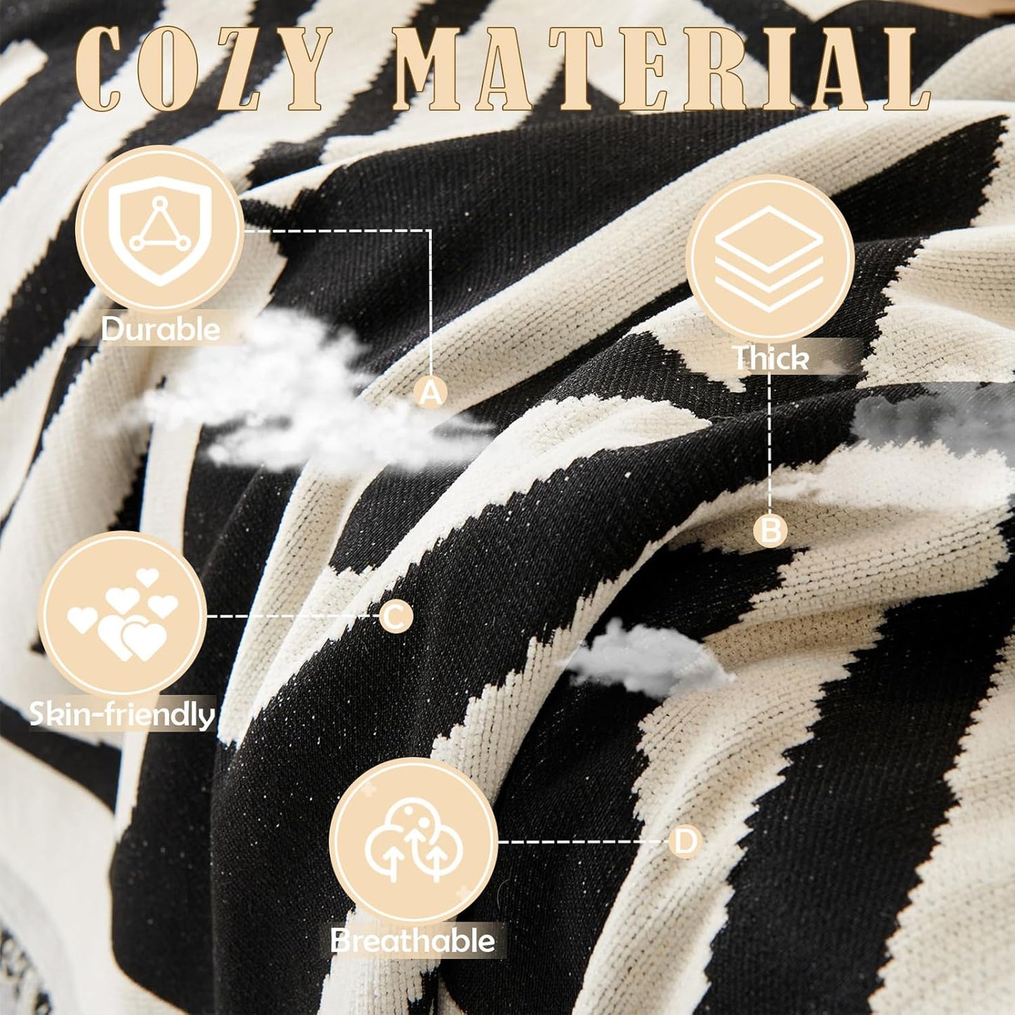 HANDONTIME Boho Sofa Covers for Dogs Black Couch Sofa Covers for 3 Cushion Couch Sofa Beige Chenille Sofa Slipcover Washable Sectional l Shaped Covers Pets Protector Furniture Covers, 91" X150"
