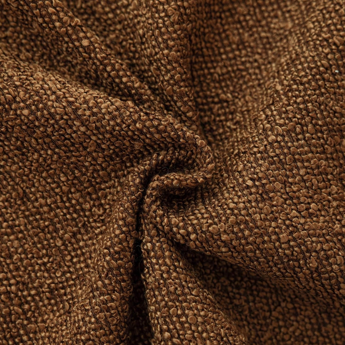 Foindtower Set of 2, Decorative Textured Boucle Throw Pillow Covers Accent Solid Pillow Cases Neutral Soft Cozy Couch Cushion Case for Chair Sofa Bedroom Living Room Home Decor 16x16 Inch Hazel Brown