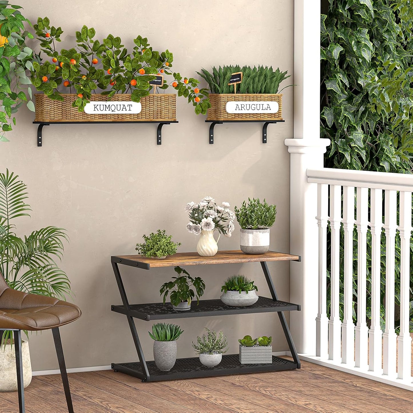 Z-Frame Shoe Rack with Wooden Top & Metal Mesh Shelves - Space-Saving Storage for Hallway, Living Room, Closet & Bedroom (24.41" x 11.02" x 16.14")