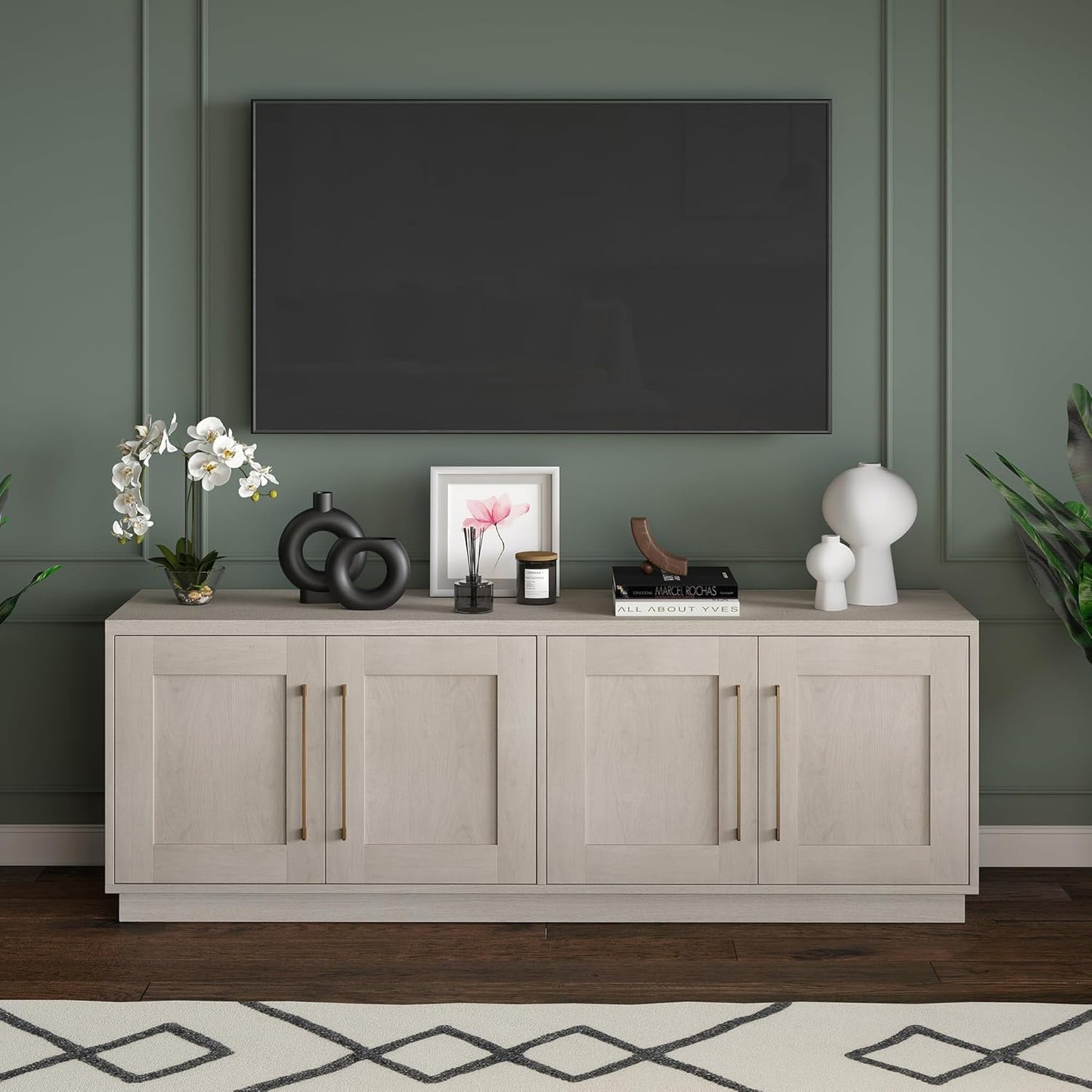 Henn&Hart Tillman, 68'' Rectangular TV Stand, Alder White