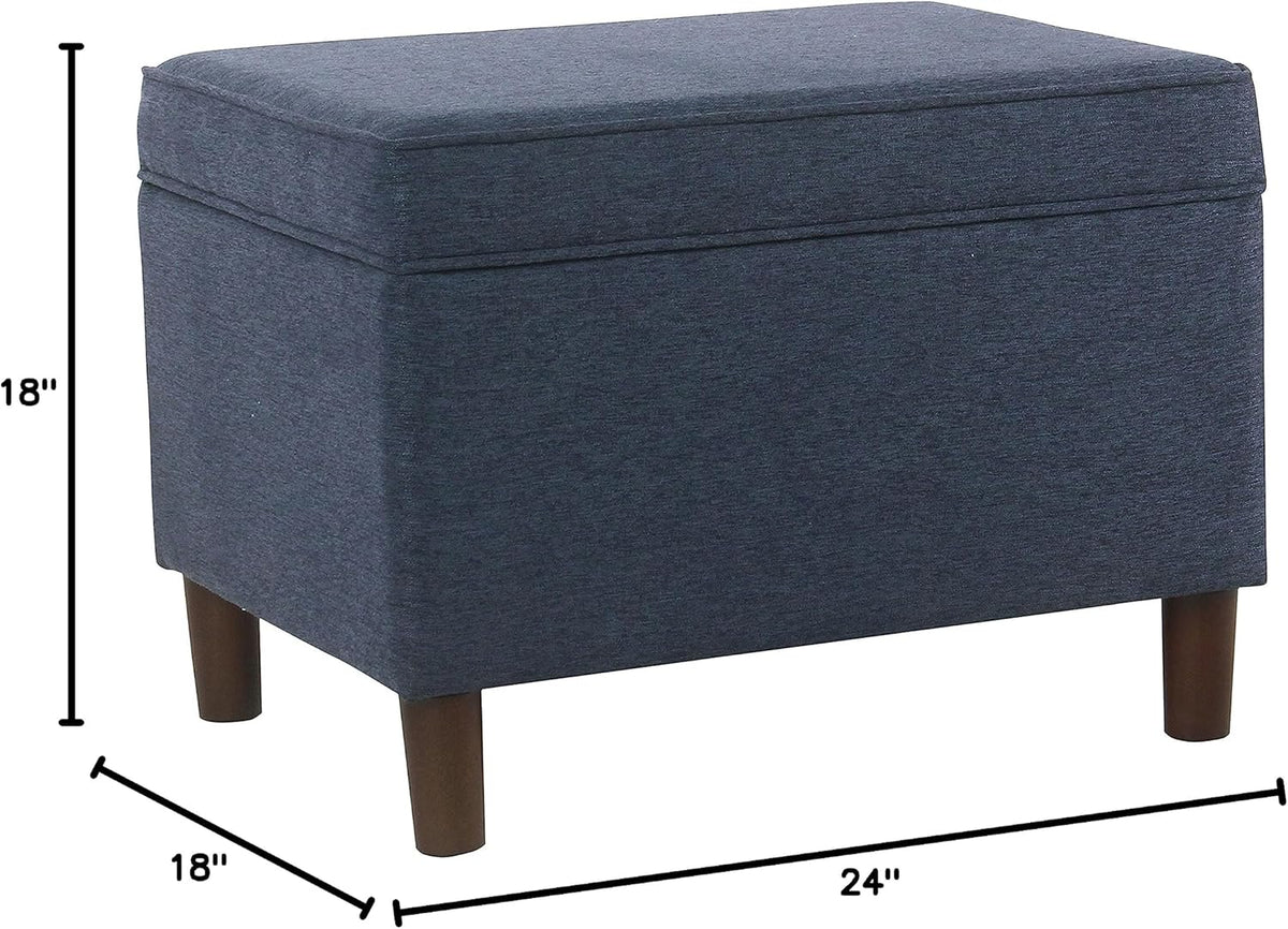 Home Decor | Dinah Collection Modern Storage Ottoman | Ottoman with Storage for Living Room & Bedroom (Navy)