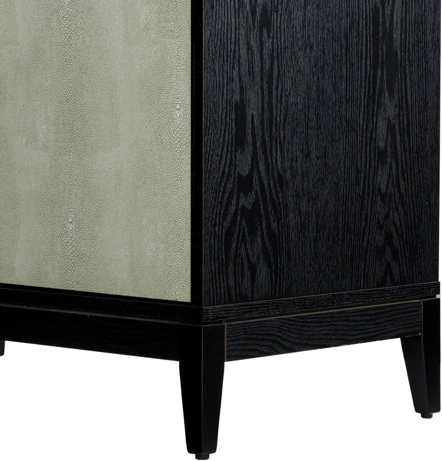 Sango Shagreen 2-Door Cabinet, Elegant Black Faux Shagreen Storage Cabinet with Brass Handles, Adjustable Shelf, Timeless Luxury Design, Stylish Accent Furniture for Living Room or Dining Room