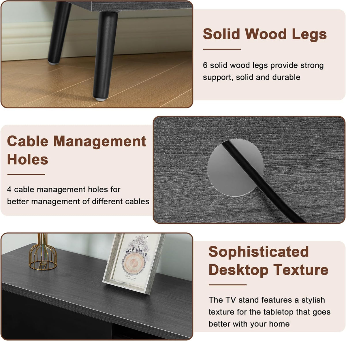 Clikuutory Mid Century Modern 70 Inch TV Stand with Two Large Storage Space for 50 55 60 65 70 75 80 Inch TVs, TV Console with Two Sliding Door, Entertainment Center for Bedroom, Grey