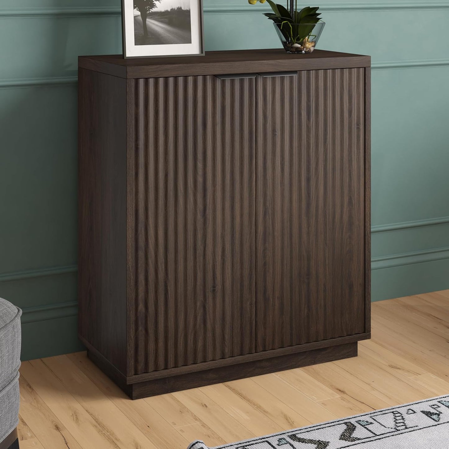 Henn&Hart 28" Wide Rectangular Accent Cabinet in Alder Brown, for Home, Living Room, Bedroom, Entertainment Room, Office
